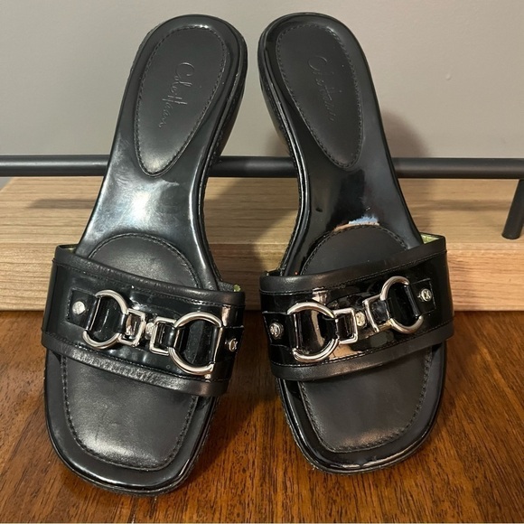Cole Haan Nike air sandals/slides women size 7 black patent leather. - Picture 4 of 10